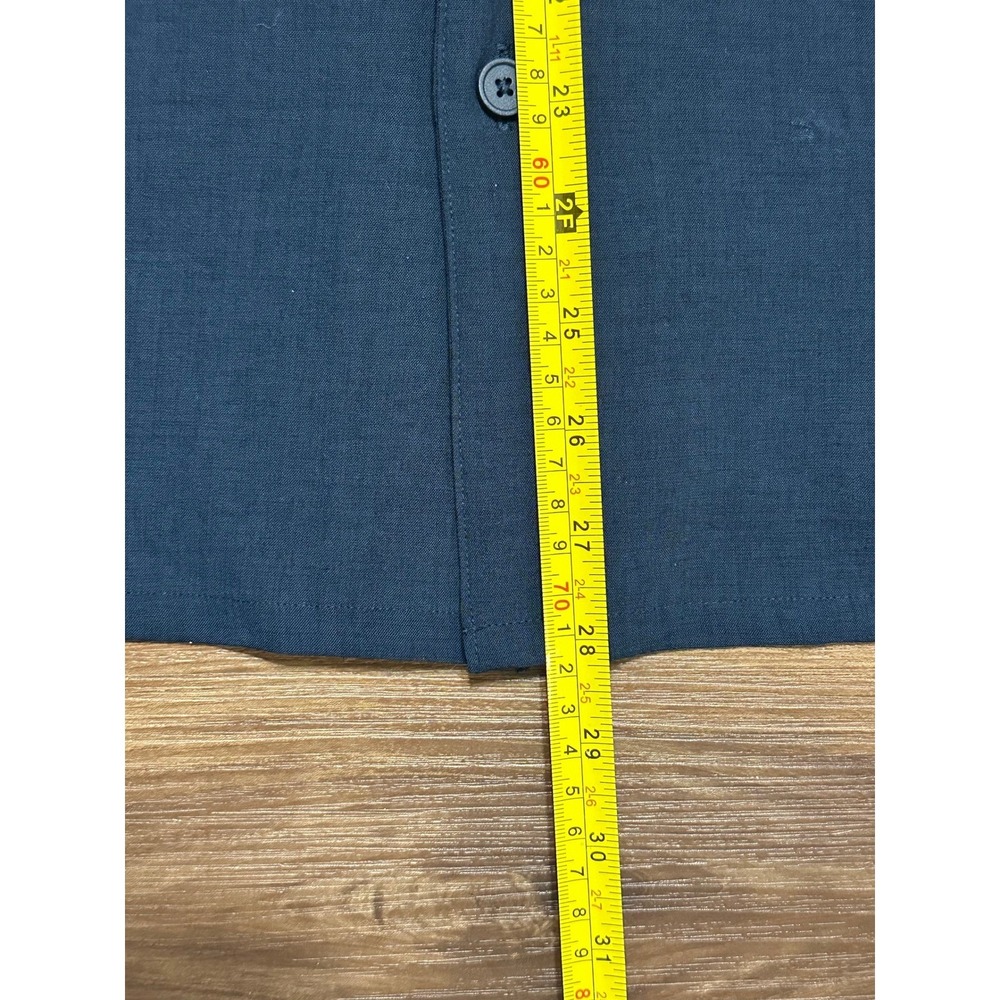 Lululemon Men's Airing Easy Camp Collar SS Button Up Shirt Navy Blue Sz L - Picture 5 of 7